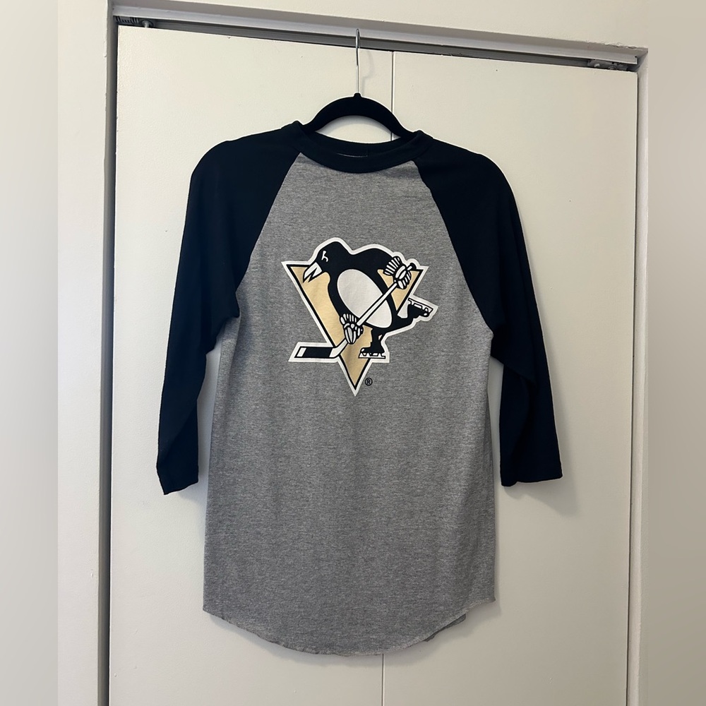 Pittsburgh Penguins NHL Raglan Tee with 3/4 Length Sleeves